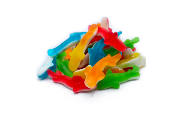 Assorted Colored Gummy Sharks photo