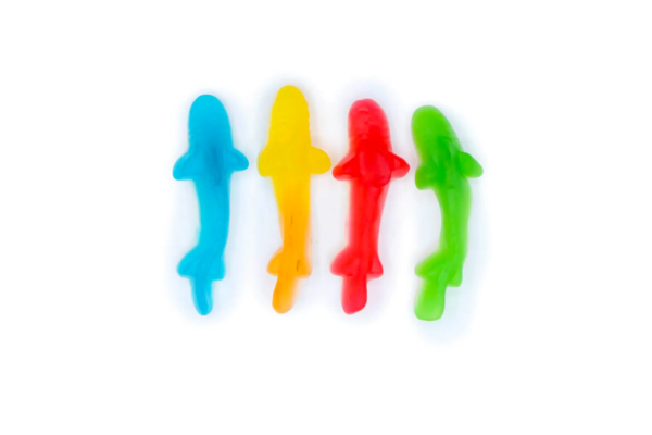 Assorted Colored Gummy Sharks photo
